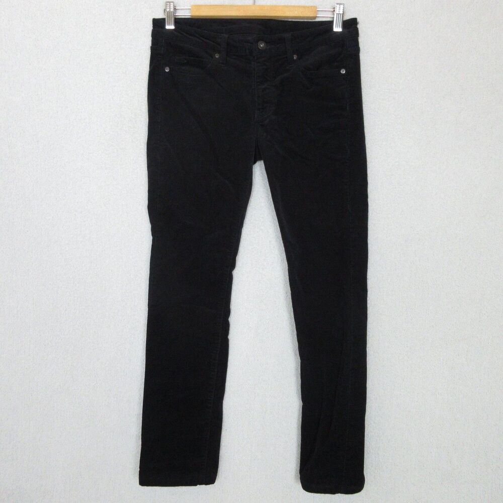 Uniqlo Jeans Corduroy Pants Womens 27 Skinny Fit Slim Black Heattech Stretch
